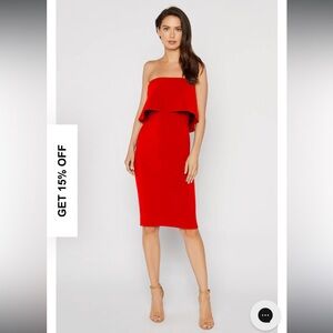$178 Likely Women's Driggs Strapless Knee Length Sheath Dress Red Size 6